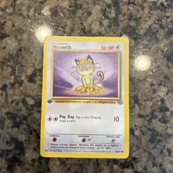 Meowth 1st Edition 56/64 Jungle Common English Pokemon Card - Image 1