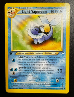 Pokemon Card Light Vaporeon 1 ED 52/105 Neo Destiny ITA carta italiano excellent - Image 1