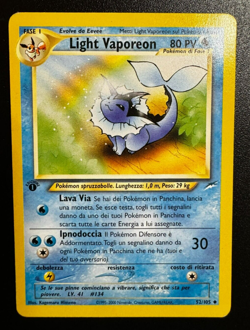 Pokemon Card Light Vaporeon 1 ED 52/105 Neo Destiny ITA carta italiano excellent - Image 3