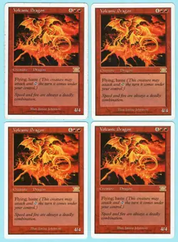 Volcanic Dragon x4 4x 1999 MTG Core Set 6th Edition PLAYSET Creature LP - MP AZ1 - Image 1