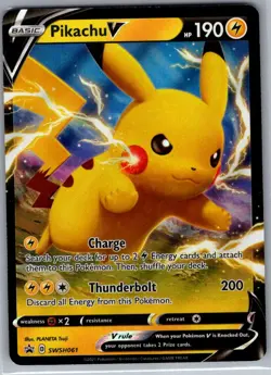 Pikachu V - SWSH061 SWSH: Sword & Shield Promo Cards - Pokemon Card - NM - Image 1