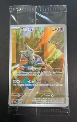 SEALED Pokemon Mimikyu SVP 075 Paldean Fates Full Art Holo Black Star Promo NM - Image 1