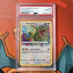 Pokemon TCG Rayquaza Amazing Rare 138/185 SWSH Vivid Voltage GEM MINT PSA 10 - Image 1