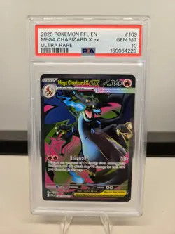 PSA 10 MEGA CHARIZARD X EX 109/094 ULTRA RARE PHANTASMAL FLAMES POKEMON 🔥 - Image 1