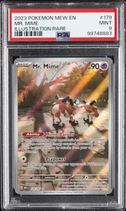 2023 POKEMON MEW EN-151 ILLUSTRATION RARE #179 MR. MIME PSA 9 - Image 1