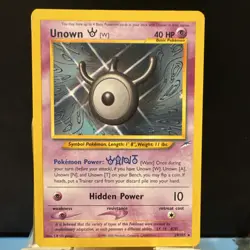 Pokemon TCG Unown [W] Rare 29/105 Neo Destiny NM 2000 - Image 1