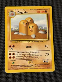 Dugtrio 19/102 Pokemon Base Set Unlimited (HP) - Image 1