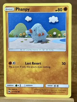 Pokemon TCG Phanpy 111/214 Lost Thunder Common - Image 1