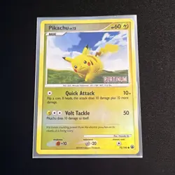 Pikachu Stamped Majestic Dawn 2008 Reverse Platinum Holo Pokemon - Image 1