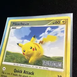 Pikachu Stamped Majestic Dawn 2008 Reverse Platinum Holo Pokemon - Image 4