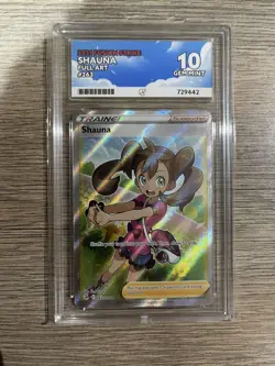 ACE 10 Shauna Full Art Fusion Strike Sword & Shield Graded Pokemon Card 263/264 - Image 1