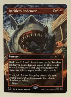 Reckless Endeavor #2177 Borderless - JAWS Secret Lair MTG - Image 1