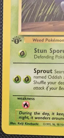 Near Mint - Vintage Pokemon TCG Jungle WoTC Oddish 1st Edition #58/64 - Image 5