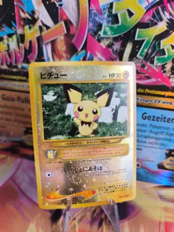 Pokemon Karte Card Pichu Neo File Binder Promo Reverse Holo Wotc japanese VG- - Image 1