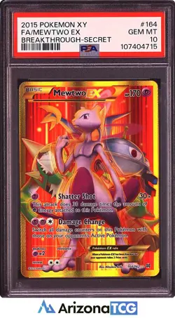 Pokemon 2015 Mewtwo EX 164/162 Full Art Secret Rare BREAKthrough GEM MINT PSA 10 - Image 1