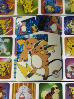 Pokemon Raichu HOLO Vintage Pocket Monsters Prism Sticker 1998 Nintendo Japan - Image 1