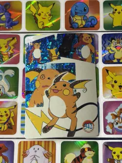 Pokemon Raichu HOLO Vintage Pocket Monsters Prism Sticker 1998 Nintendo Japan - Image 2