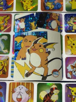 Pokemon Raichu HOLO Vintage Pocket Monsters Prism Sticker 1998 Nintendo Japan - Image 3