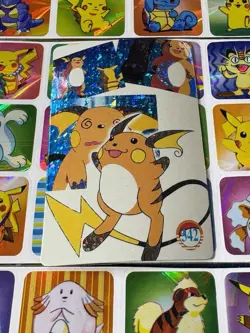 Pokemon Raichu HOLO Vintage Pocket Monsters Prism Sticker 1998 Nintendo Japan - Image 4
