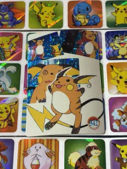 Pokemon Raichu HOLO Vintage Pocket Monsters Prism Sticker 1998 Nintendo Japan - Image 5