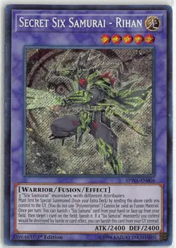 YuGiOh Spirit Warriors - Secret Six Samurai - Rihan HP Holo Secret Rare #EN006 - Image 1