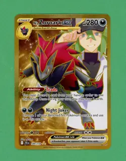 N's Zoroark Ex Pokemon Journey Together Serect Gold Rare 189/159 NM - Image 1