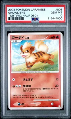 PSA 10 Growlithe 003 Turtwig Half Deck Pokemon Turtwig Half Deck - Image 1