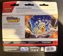 Pokemon TCG: Scarlet & Violet Surging Sparks 3-Pack Blister (Zapdos) - New - Image 2