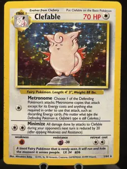 1999 Pokemon Clefable 1/64 Jungle Holo No Symbol Error WOTC LP/MP - Image 1