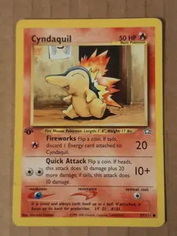 Pokemon Cyndaquil 57/111 Neo Genesis 1st Edition LP-MP See Pictures - Image 1