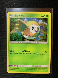Rowlet - SM153 - Promo Sun & Moon Lost Thunder NM+ Pokemon Card - Image 1