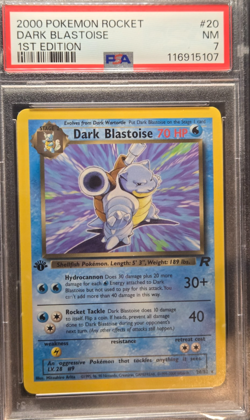 Pokemon Dark Blastoise 1st Edition Non-Holo Card 20/82 PSA 7 - Image 1