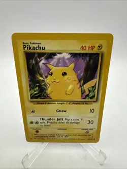 Pikachu Pokemon Card Base Set 58/102 Yellow Cheeks 1999 NMT - Image 1