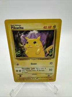 Pikachu Pokemon Card Base Set 58/102 Yellow Cheeks 1999 NMT - Image 1
