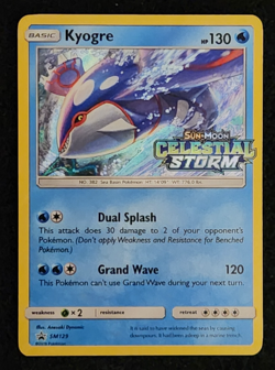 2018 Pokemon Black Star Promo Stamped Prerelease Kyogre #SM129 EX-NM - Image 1