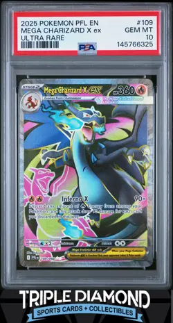 2025 Pokemon Phantasmal Flames #109 Mega Charizard X Ex Ultra Rare PSA 10 FDP116 - Image 1