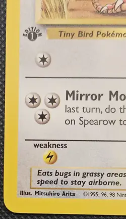 Near Mint - Vintage Pokemon TCG Jungle WoTC Spearow 1st Edition #62/64 - Image 5