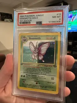 Pokemon Venomoth Holo PSA 8 1st Edition 1999 Pokemon Jungle Nm-mt #13 13/64 - Image 2