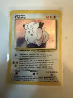 Pokemon Clefairy 5/102 Base Set Holo Rare Spanish Basic 40 HP 1999 - Image 1