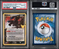 2021 POKEMON CELEBRATIONS CLASSIC COLLECTION #17 UMBREON-GOLD STAR PSA 10 - Image 3
