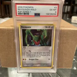2006 Pokemon Pop Series 1 Rayquaza Rare Holo #3/19 PSA 6 - Image 1