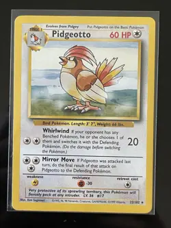 Pokemon Pidgeotto Base Set 22/102 Uncommon Stage 1 Regular 60 HP English - Image 1