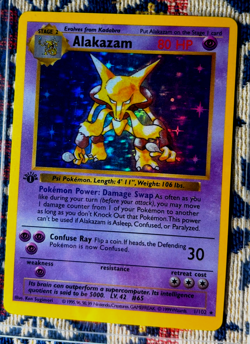 Alakazam Pokemon Card Original First Edition Base Set Holographic MINT - Image 1