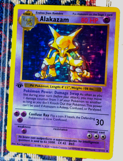 Alakazam Pokemon Card Original First Edition Base Set Holographic MINT - Image 2