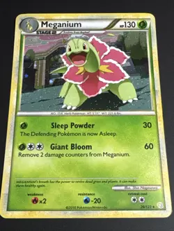 Pokemon MEGANIUM 26/123 (Cosmos Holo) HeartGold SoulSilver Deck Exclusive LP/NM - Image 2