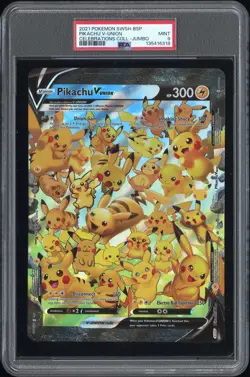 2021 POKEMON SWSH BLACK STAR PROMO CELEBRATIONS COLL-TAG PIKACHU V-UNION PSA 9 - Image 1