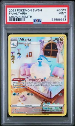 2023 POKEMON SWORD & SHIELD CROWN ZENITH #GG19 FULL ART/ALTARIA PSA 9 - Image 1