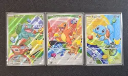 POKEMON 30TH ANNIVERSARY CLASSIC TRIO BULBASAUR CHARMANDER SQUIRTLE PROMO SET - Image 2