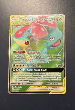 Pokemon TCG Venusaur & Snivy GX Tag Team Ultra Rare Cosmic Eclipse FA #210/236 - Image 1