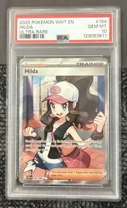 2025 POKEMON WHT EN WHITE FLARE #164/086 HILDA ULTRA RARE PSA GEM MINT 10 - Image 1